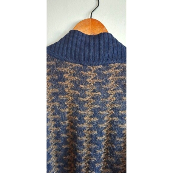 Pendleton Alpaca Wool Long Cardigan Women Medium Brown Blue Harding Open - Picture 8 of 8